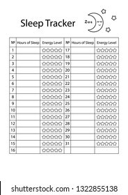 Sleep Tracker Printable Stock Vector (Royalty Free) 1322855138 ...