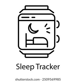 A sleep tracker watch icon in linear style 