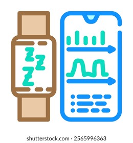 sleep tracker wearable color icon vector. sleep tracker wearable sign. isolated symbol illustration