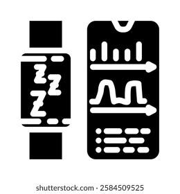 sleep tracker wearable glyph icon vector. sleep tracker wearable sign. isolated symbol illustration