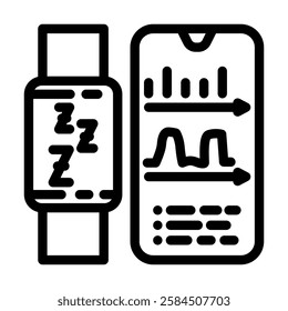 sleep tracker wearable line icon vector. sleep tracker wearable sign. isolated contour symbol black illustration