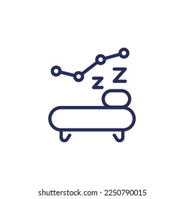 Sleep tracking line icon on white