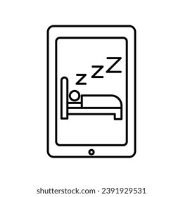 sleep tracking, sleep monitor,   icon  isolated on white background vector illustration Pixel perfect

