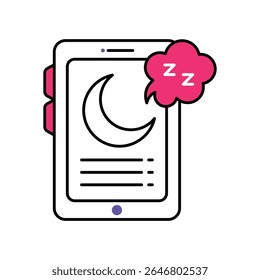 Sleep tracking Vector Filled outline illustration style icon. EPS 10 file