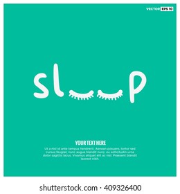 Sleep Typography (Vector Illustration Design Concept)