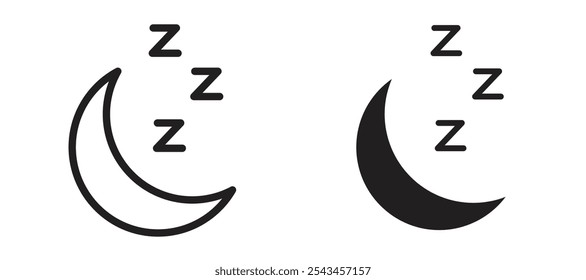 Icono de Vector dormido en negro.