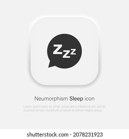 Sleep vector icon in trendy neumorphism style. Vector EPS 10