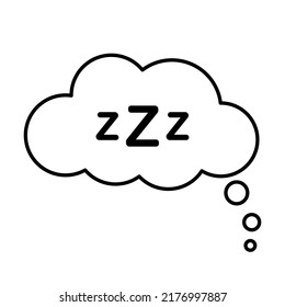 Sleep vector icon. Zzz line symbol. Vector illustration isolated on white background