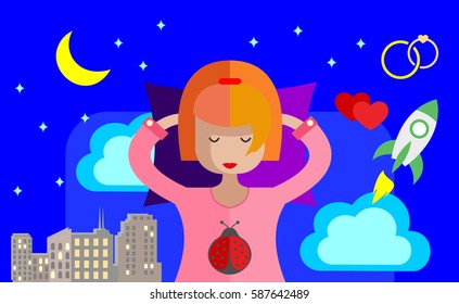 Sleep. Vector illustration.