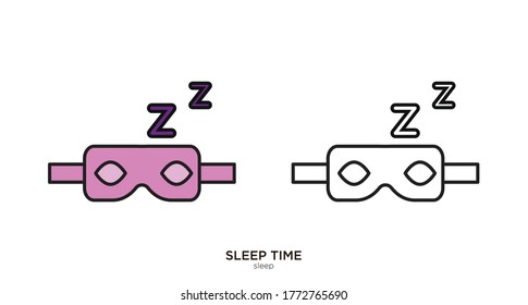 Sleep vector illustration lineal color and filled design