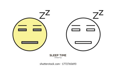 Sleep vector illustration lineal color and filled design