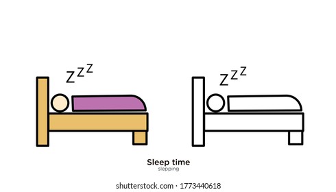 Sleep vector illustration lineal color and filled design