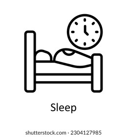Sleep vector  outline Icon Design illustration. Time Management Symbol on White background EPS 10 File