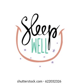 Sleep well vector lettering phrase 