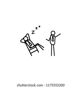 sleep at work outline icon. Element of lazy person icon for mobile concept and web apps. Thin line icon sleep at work can be used for web and mobile