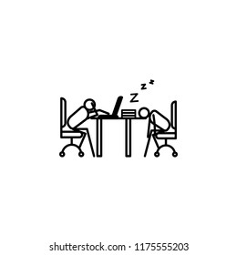 sleep at work outline icon. Element of lazy person icon for mobile concept and web apps. Thin line icon sleep at work can be used for web and mobile