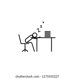 sleep at work outline icon. Element of lazy person icon for mobile concept and web apps. Thin line icon sleep at work can be used for web and mobile