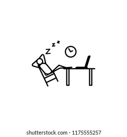 sleep at work outline icon. Element of lazy person icon for mobile concept and web apps. Thin line icon sleep at work can be used for web and mobile