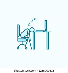 sleep in workplace outline icon