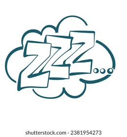 sleep zzz comic pop cloud text emotional speech sound vector hand drawn doodle 