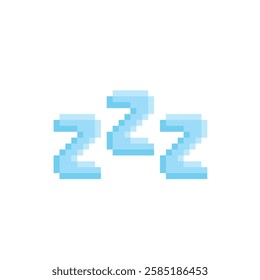 sleep zzz icon 8 bit, pixel art sleepy icon  for game  logo. 