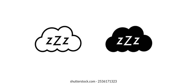 Sleep zzz icon, bed time icons button, vector, sign, symbol, logo, illustration, editable stroke, flat design style isolated on white