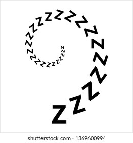 Sleep Zzz Icon, Sleep Zzz Sign Vector Art Illustration