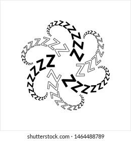 Sleep Zzz Icon, Sleep Zzz Sign Vector Art Illustration