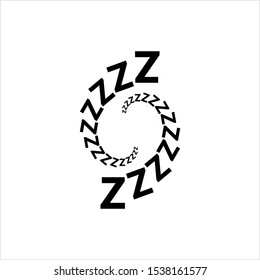 Sleep Zzz Icon, Sleep Zzz Sign Vector Art Illustration