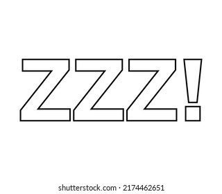 Sleep ZZZ icon. Vector illustration.  business scribing doodle. "ZZZ" lettering.