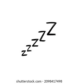 Sleep zzzz doodle symbol set. Sleepy dream icon. Doodle comic sketch style vector illustration.