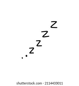 Sleep zzzz doodle symbol set. Sleepy dream icon. Doodle comic sketch style vector illustration.