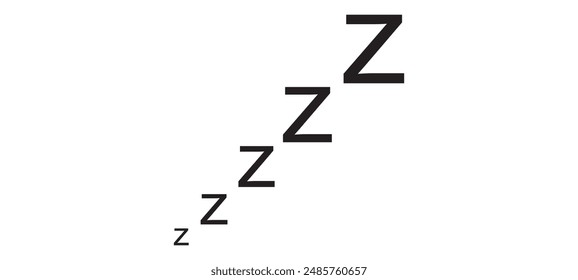 Sleep zzzz doodle symbol set. Sleepy dream icon. Doodle comic sketch style vector illustration