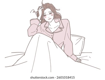  Sleep-deprived woman who seems to be awake