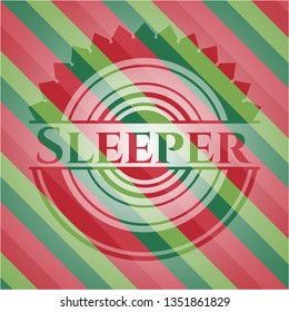 Sleeper christmas colors style badge.
