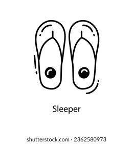 Sleeper doodle Icon Design illustration. Travel Symbol on White background EPS 10 File