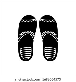 Sleeper Icon, Indoor Use Easy To Put On And Off Footwear Vector Art Illustration