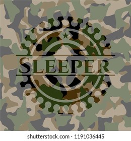 Sleeper on camouflage texture