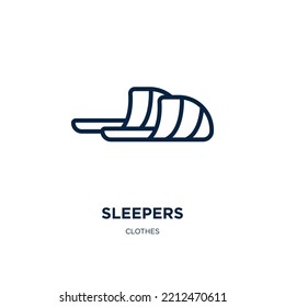 sleepers icon from clothes collection. Thin linear sleepers, sleeper, lying outline icon isolated on white background. Line vector sleepers sign, symbol for web and mobile