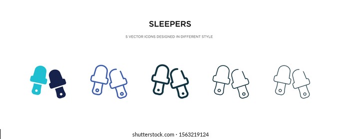 sleepers icon in different style vector illustration. two colored and black sleepers vector icons designed in filled, outline, line and stroke style can be used for web, mobile, ui