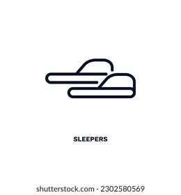 sleepers icon. Thin line sleepers icon from clothes and outfit collection. Outline vector isolated on white background. Editable sleepers symbol can be used web and mobile
