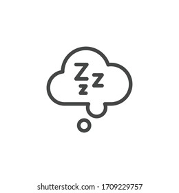 Sleepiness graphic icon. Drowsiness is a symptom of fatigue, depression, poor health, side effects of drugs, diseases. Vector illustration isolated for web and mobile apps in line design