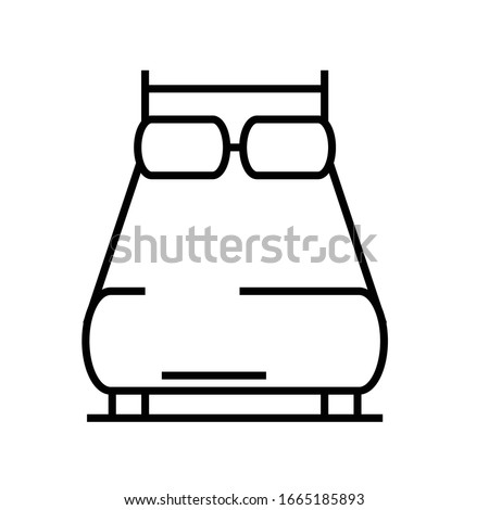 Sleeping accomodation line icon, concept sign, outline vector illustration, linear symbol.