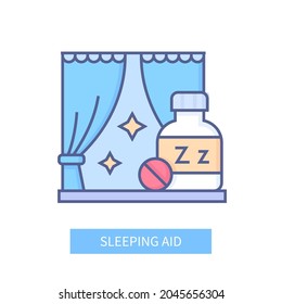 Ayuda para dormir - icono de diseño de línea moderna