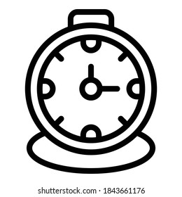 Sleeping alarm clock icon. Outline sleeping alarm clock vector icon for web design isolated on white background