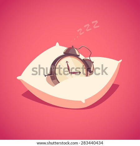 Sleeping alarm clock. Isolated object \ background.