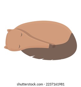 Sleeping anteater icon cartoon vector. Fauna zoo. Animal giant