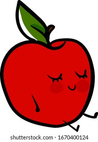 Manzana, ilustración, vector sobre fondo blanco.