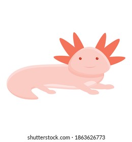 Icono de axolotl durmiente. Dibujo del icono del vector axolotl dormido para diseño web aislado en fondo blanco