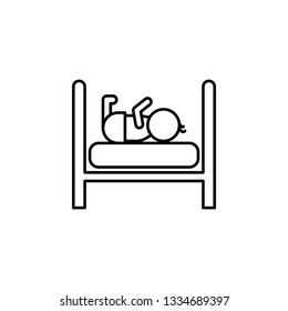 Sleeping baby, bed icon. Element of maternity culture. Thin icon for website design and development, app development. Premium icon
